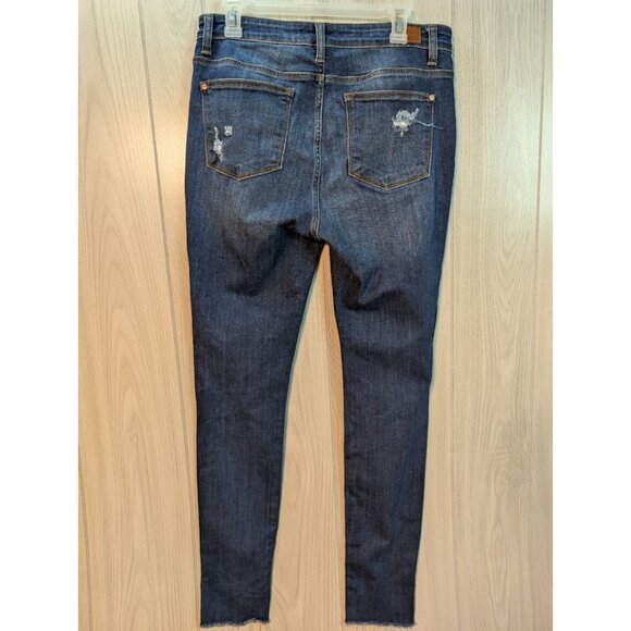 Judy Blue Jeans Womens 13/31 Skinny Fit Dark Wash Slim Casual Pants Button Fly - Picture 4 of 10